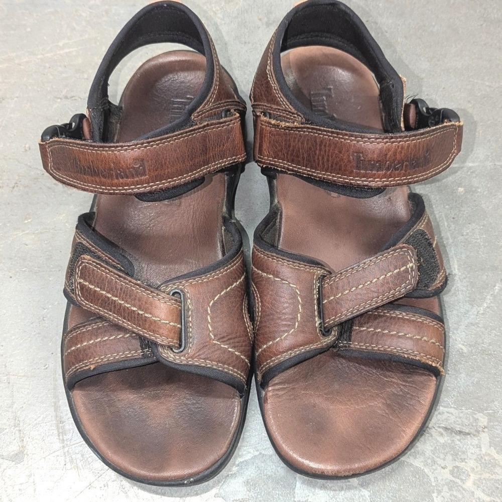Leather Hiking Sport Sandals Brown Outdoor Trail Timberland Men's 8
